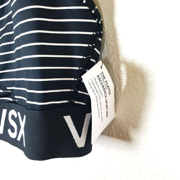 Women's Victoria Secerts Black White Striped  Razorback Sports Bra Size Small - Picture 8 of 9